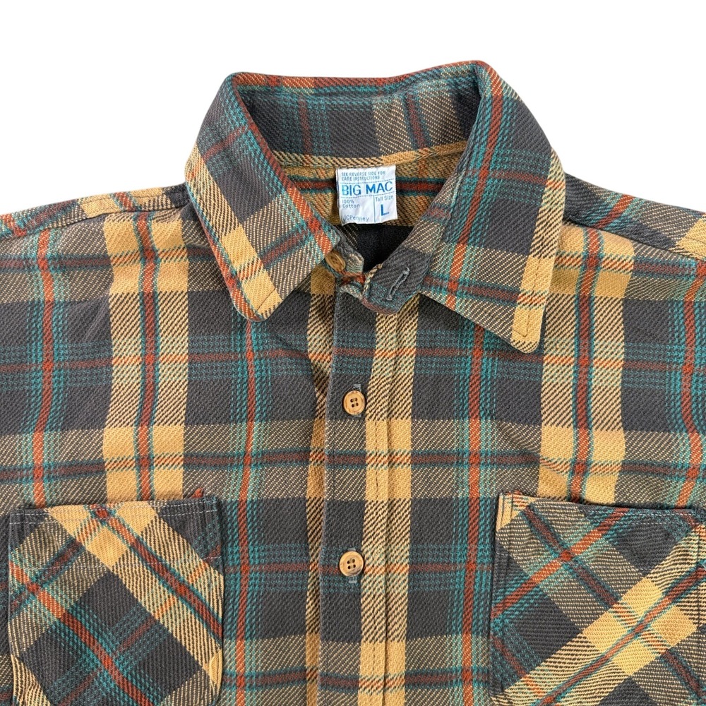 Big Mac Vtg 80s JC Penney Heavyweight Flannel Shirt Mens Large Gorpcore Grunge